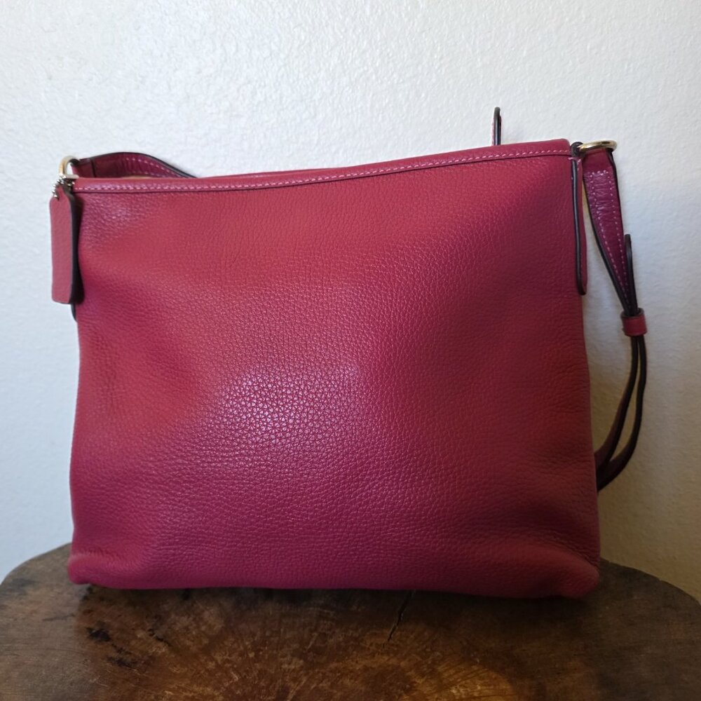 Coach Fuchsia Pink Pebbled Leather Crossbody Bag – Gold Hardware - Picture 14 of 16